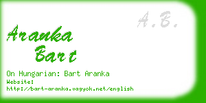 aranka bart business card
